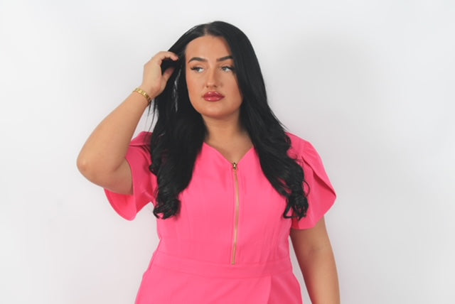 THE BELLE LUXURY SCRUB SET (HOT PINK) - JOGGER TROUSERS