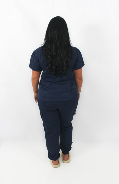 THE BELLE LUXURY SCRUB SET (NAVY) - JOGGER TROUSERS