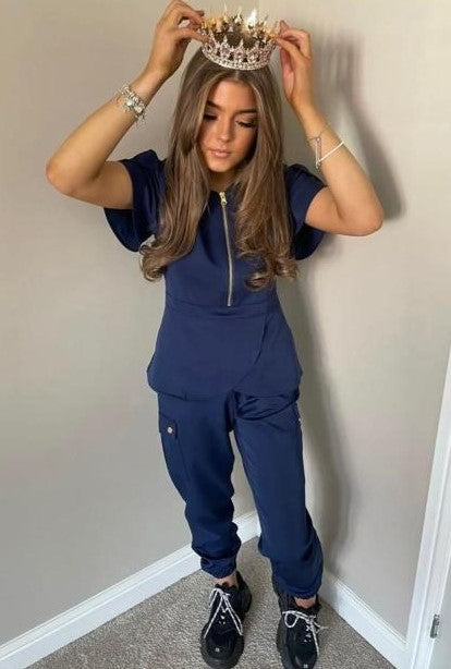 Navy Jogger Scrub Set