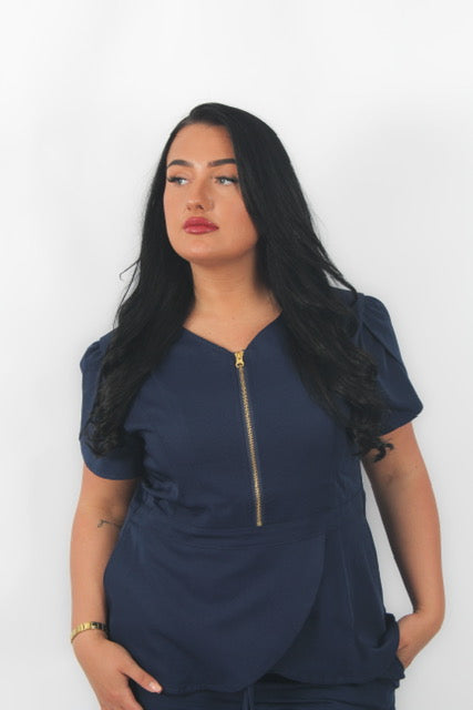 THE BELLE LUXURY SCRUB SET (NAVY) - JOGGER TROUSERS