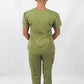 THE BELLE LUXURY SCRUB SET (OLIVE GREEN) - JOGGER TROUSERS