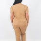 THE BELLE LUXURY SCRUB SET (TOFFEE) - JOGGER TROUSERS