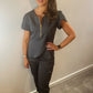 THE BELLE LUXURY SCRUB SET (GREY) - JOGGER TROUSERS