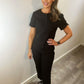 THE ELLA LUXURY SCRUB SET (BLACK) - JOGGER TROUSERS