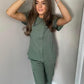 THE ELLA LUXURY SCRUB SET (GREEN) - JOGGER TROUSERS